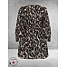 KAFFE CURVE Jurk Milina Black/Brown Graphic Print
